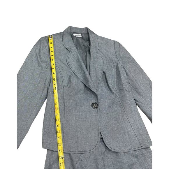 Isabella Suits Skirt Suit Set Grey Pleated Skirt Size 14W 14 W One Button Career - Picture 5 of 10